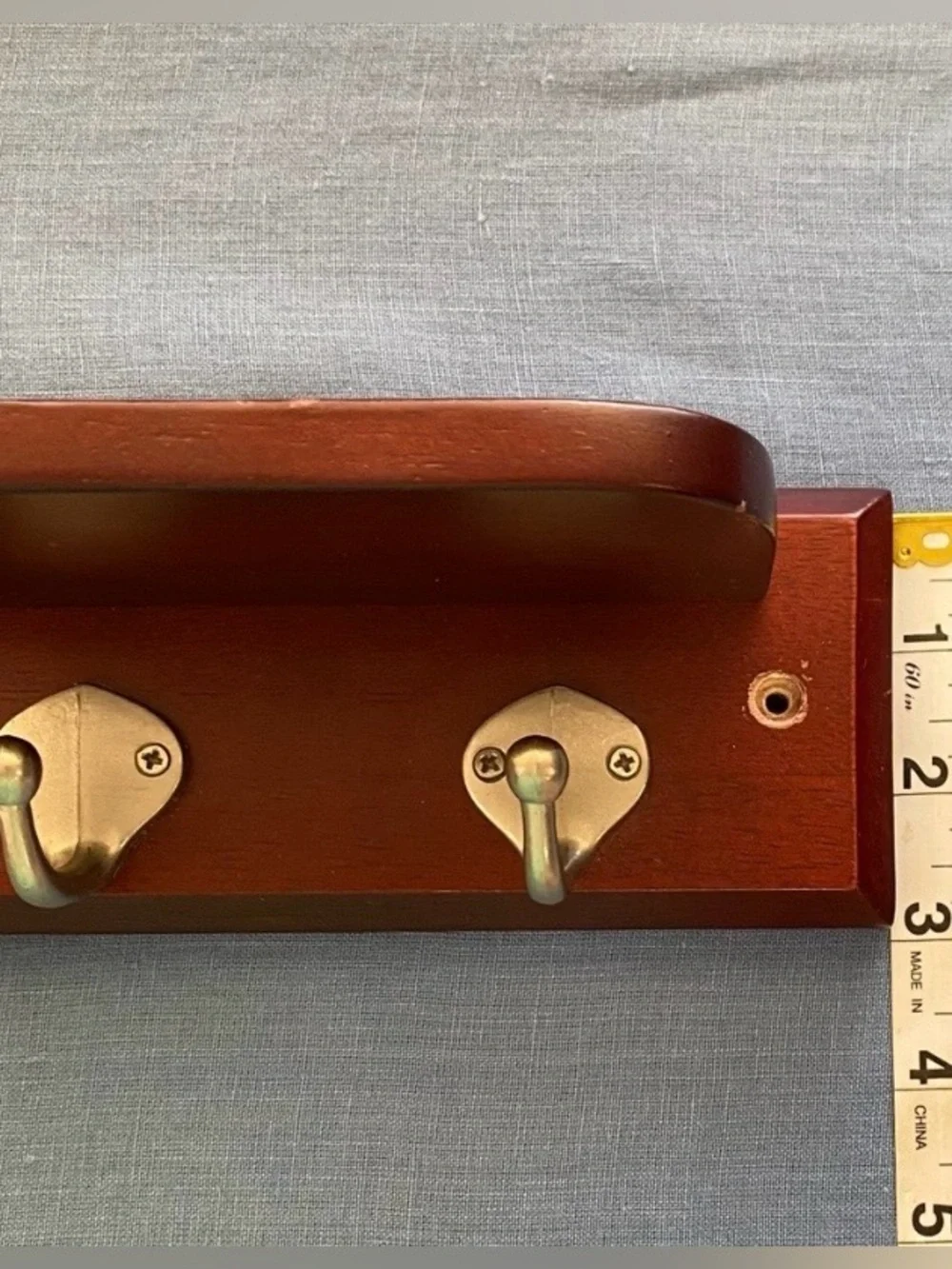 Vintage Lord & Taylor Wooden Wall Mount Tie/Belt Rack with Valet Ledge